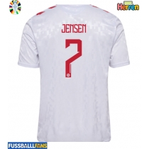 Dänemark Mathias Jensen #7 Auswärtstrikot EM 2024 Kurzarm